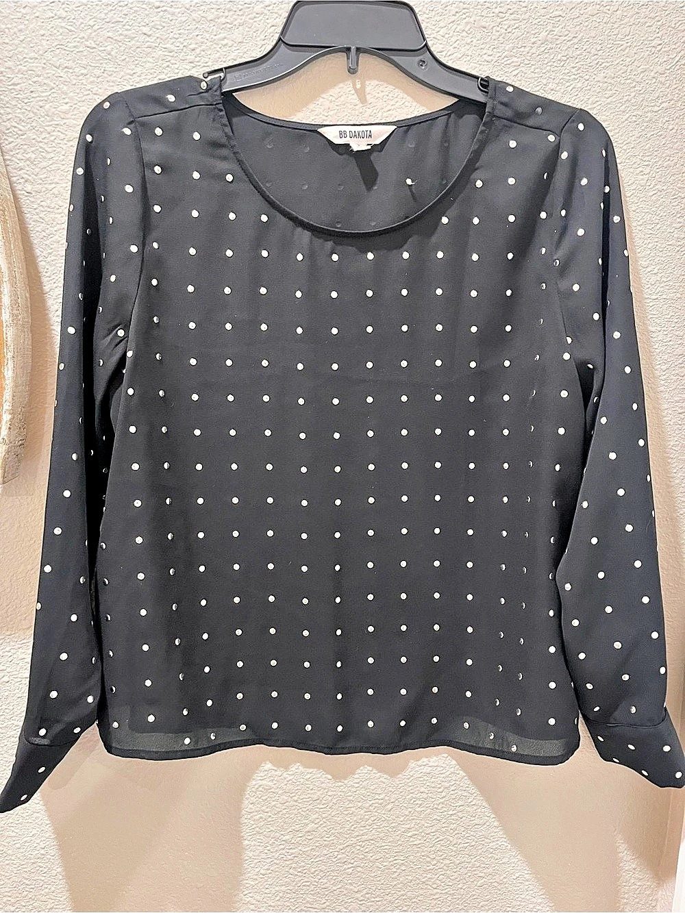 BB Dakota Studded Long Sleeve Blouse in Black Size Small Like New